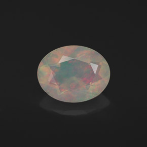 Opala multicolorido natural 1,16ct, corte oval, translúcido