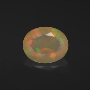 Opala multicolorido natural 1,47ct, corte oval, translúcido