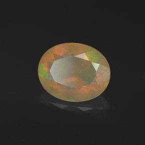 Opala multicolorido natural 1,47ct, corte oval, translúcido