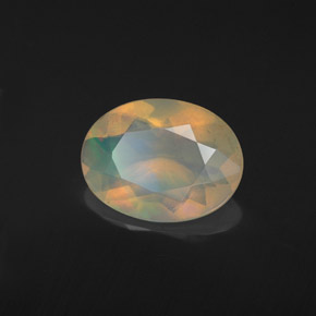 Opala multicolorido natural 1,53ct, corte oval, transparente