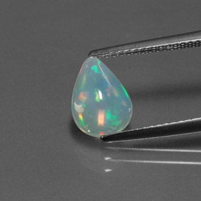 Opala multicolorido natural 1,07ct, formato de pêra, transparente