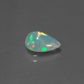 Opala multicolorido natural 1,07ct, formato de pêra, transparente