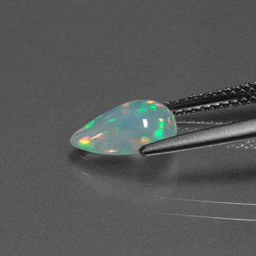Opala multicolorido natural 1,07ct, formato de pêra, transparente