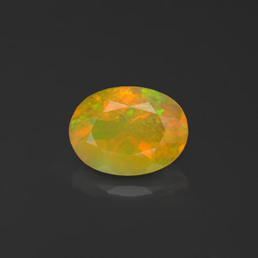 Opala multicolorido natural 0,90ct, transparente, transparente/translúcido