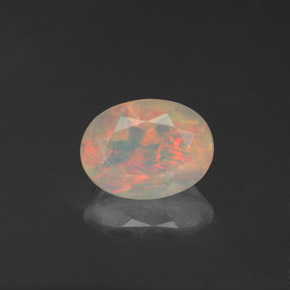 Opala multicolorido natural 0,89ct, transparente, transparente/translúcido