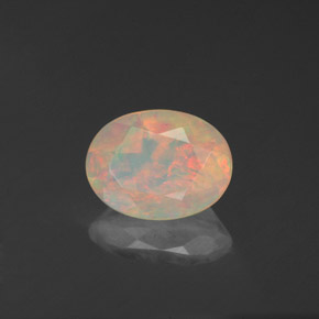 Opala multicolorido natural 0,89ct, transparente, transparente/translúcido