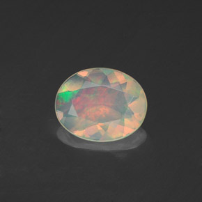 Opala multicolorido natural 0,80ct, transparente, transparente/translúcido