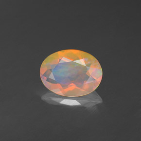 Opala multicolorido natural 0,70ct, transparente, transparente/translúcido