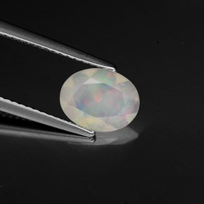 Opala multicolorido natural 0,78ct, transparente, transparente/translúcido