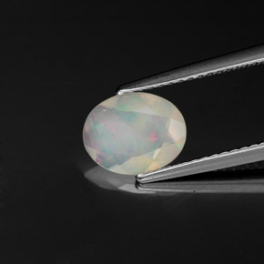 Opala multicolorido natural 0,78ct, transparente, transparente/translúcido