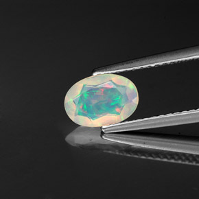 Opala multicolorido natural 0,57ct, transparente, transparente/translúcido
