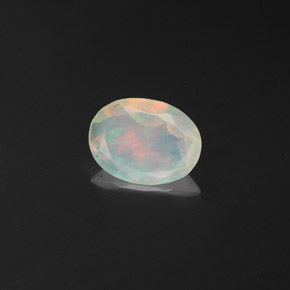 Opala multicolorido natural 0,58ct, transparente, transparente/translúcido