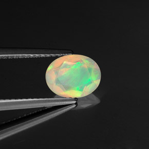 Opala multicolorido natural 0,73ct, transparente, transparente/translúcido