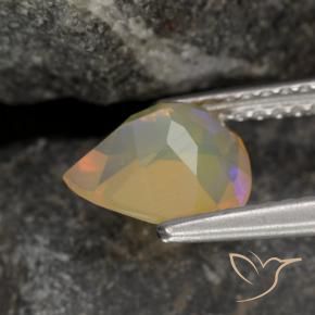 Opala Multicolorido Natural 0.85ct, Formato de pêra, Transparente