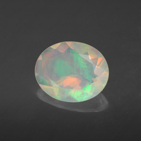 Opala multicolorido natural 1,52ct, transparente, transparente/translúcido