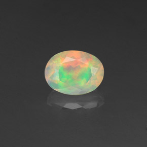 Opala multicolorido natural 0,96ct, transparente, transparente/translúcido