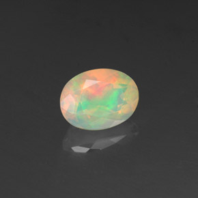 Opala multicolorido natural 0,96ct, transparente, transparente/translúcido