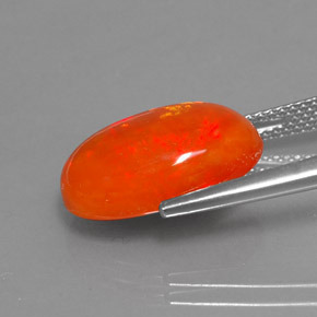 Opala laranja natural 5,33ct, corte oval, translúcido