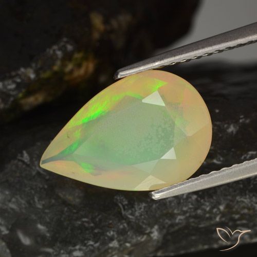 1.90ct Natural Multicolorido Opala, Formato de pêra, Transparente