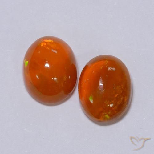 Pedras preciosas de Opala Laranja Intenso natural de 2.56 ct, oval, Translúcido