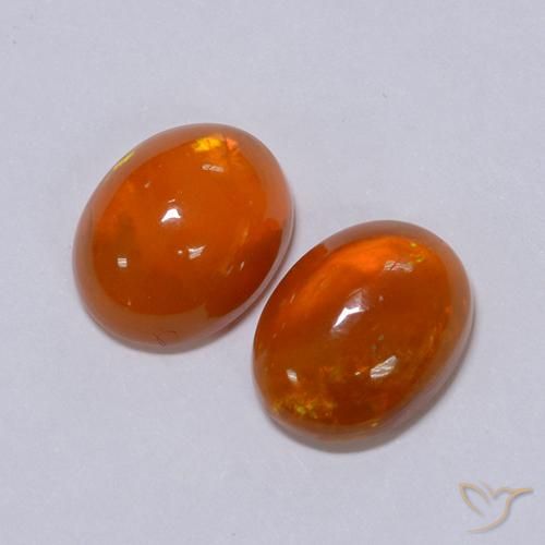 Pedras preciosas de Opala Laranja Intenso natural de 2.56 ct, oval, Translúcido