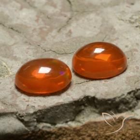 Pedras preciosas de Opala fogo laranja natural de 1.81 ct, oval, Transparente