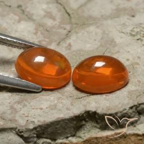 Pedras preciosas de Opala fogo laranja natural de 1.81 ct, oval, Transparente