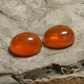 Pedras preciosas de Opala Laranja Intenso natural de 2.03 ct, oval, Transparente