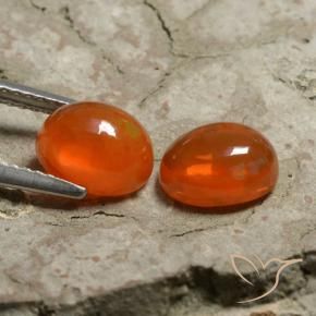 Pedras preciosas de Opala Laranja Intenso natural de 2.03 ct, oval, Transparente