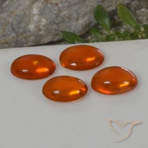 Pedras preciosas de Opala Laranja Médio natural de 2.53 ct, oval, Transparente
