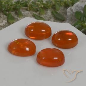 Pedras preciosas de Opala fogo laranja natural de 3.82 ct, oval, Transparente