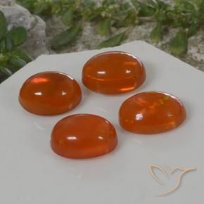 Pedras preciosas de Opala fogo laranja natural de 3.82 ct, oval, Transparente
