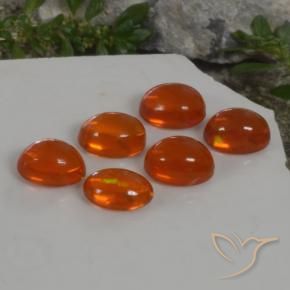 Pedras preciosas de Opala Laranja Médio natural de 3.69 ct, oval, Transparente