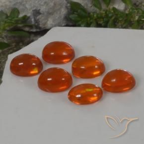 Pedras preciosas de Opala Laranja Médio natural de 3.69 ct, oval, Transparente