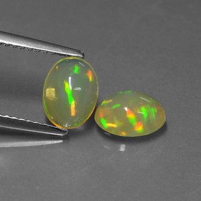 Pedras preciosas de opala multicolorido natural de  ct, corte oval, transparente