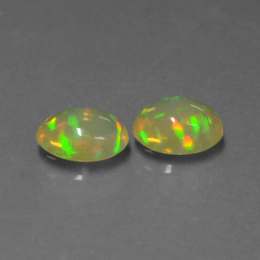 Pedras preciosas de opala multicolorido natural de  ct, corte oval, transparente