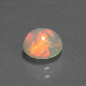 Opala multicolorido natural 0,85ct, corte redondo, transparente
