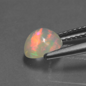 Opala multicolorido natural 0,85ct, corte redondo, transparente