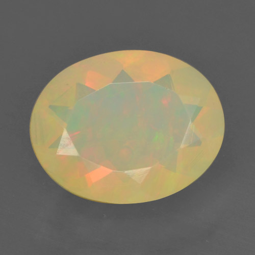 Opala multicolorido natural 1,27ct, corte oval, translúcido