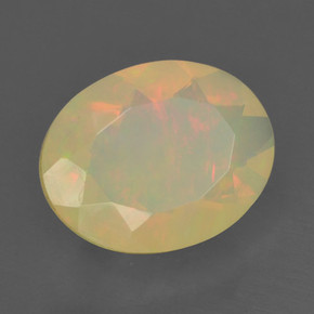 Opala multicolorido natural 1,27ct, corte oval, translúcido