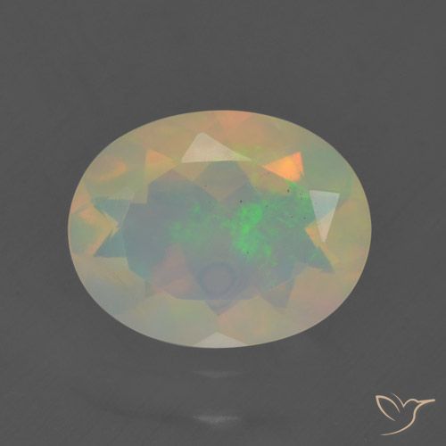 1.40ct Natural Multicolorido Opala, oval, Transparente