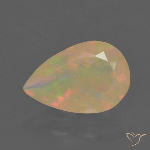 1.56ct Natural Multicolorido Opala, Formato de pêra, Translúcido