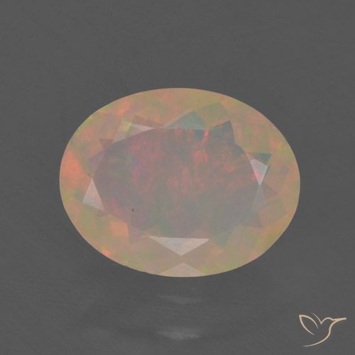 1.37ct Natural Multicolorido Opala, oval, Translúcido