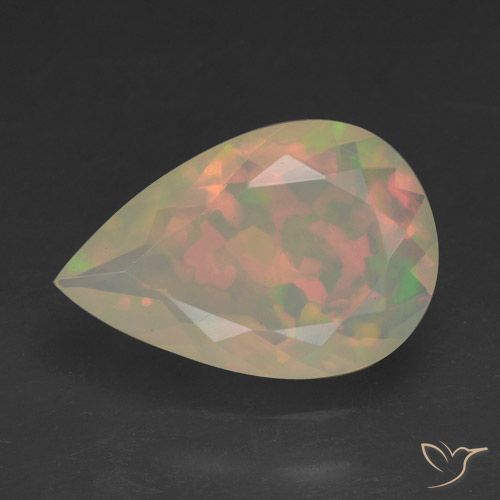 1.47ct Natural Multicolorido Opala, Formato de pêra, Transparente