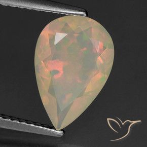 Opala Multicolorido Natural 1.47ct, Formato de pêra, Transparente