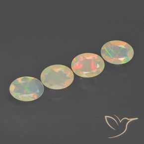 Pedras preciosas de Opala Multicolorido natural de 1.61 ct, oval, Transparente