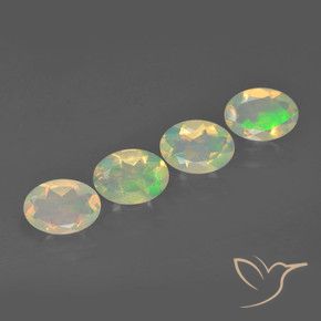Pedras preciosas de Opala Multicolorido natural de 1.91 ct, oval, Transparente