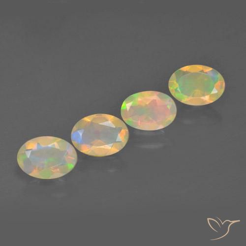 Pedras preciosas de Opala Multicolorido natural de 1.60 ct, oval, Transparente