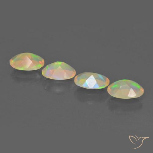 Pedras preciosas de Opala Multicolorido natural de 1.60 ct, oval, Transparente