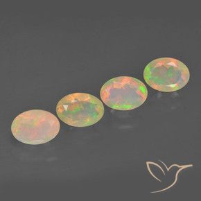 Pedras preciosas de Opala Multicolorido natural de 1.95 ct, oval, Transparente